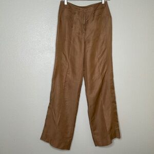 Faconnable Linen Trousers Wide Leg High Rise Size 4